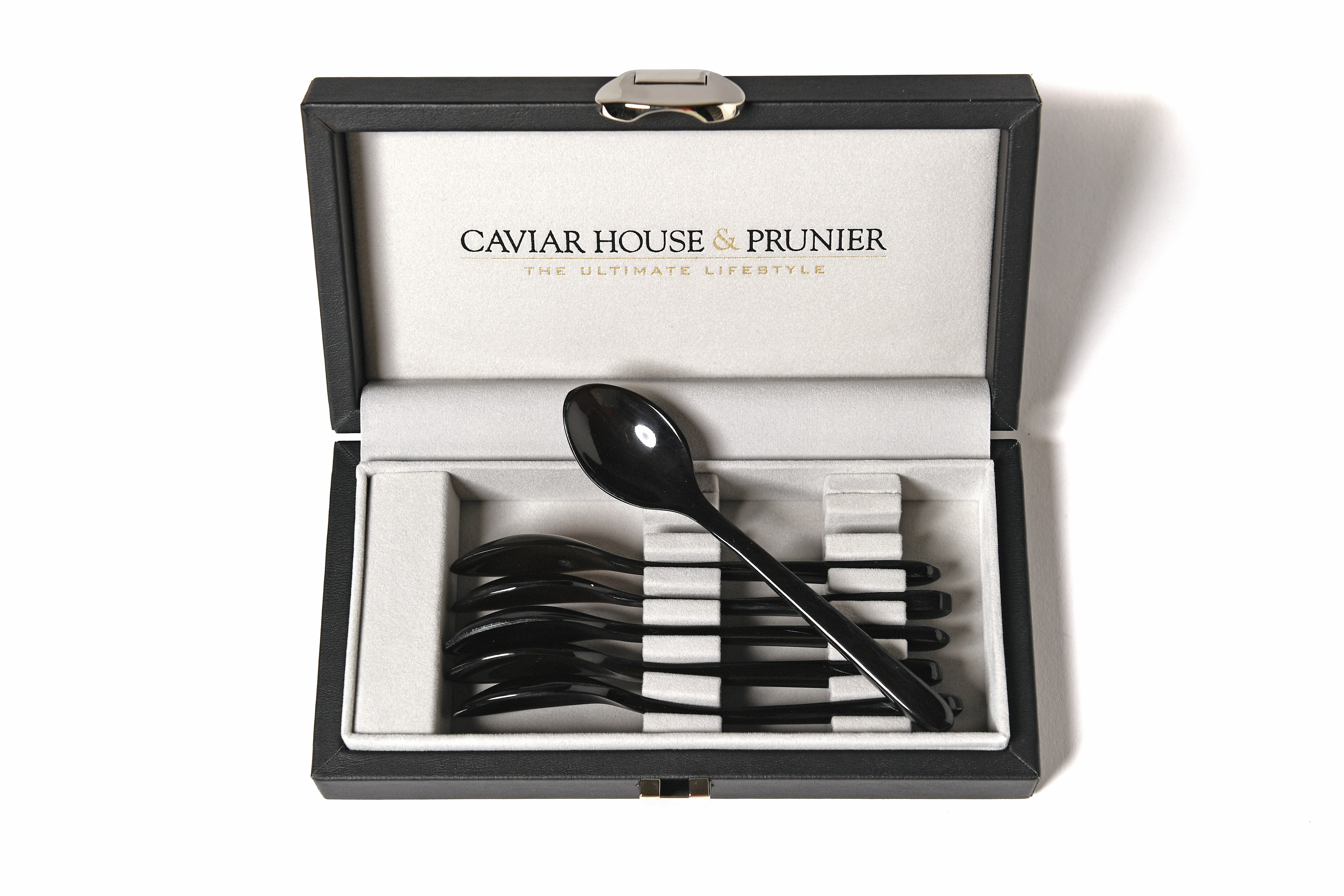 Caviar House & Prunier Hornlöffel 6 Stück schwarz