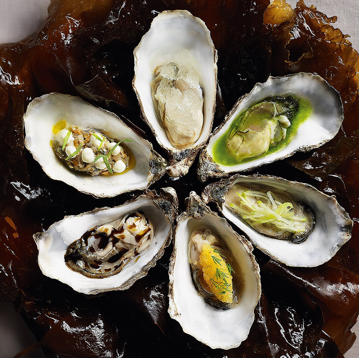 Roh marinierte Sylter Austern mit Vinaigrette